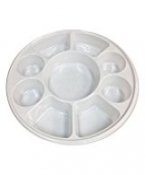 25 x Punjabi 9 Section White Disposable Thali Food Trays Plates For Indian Events